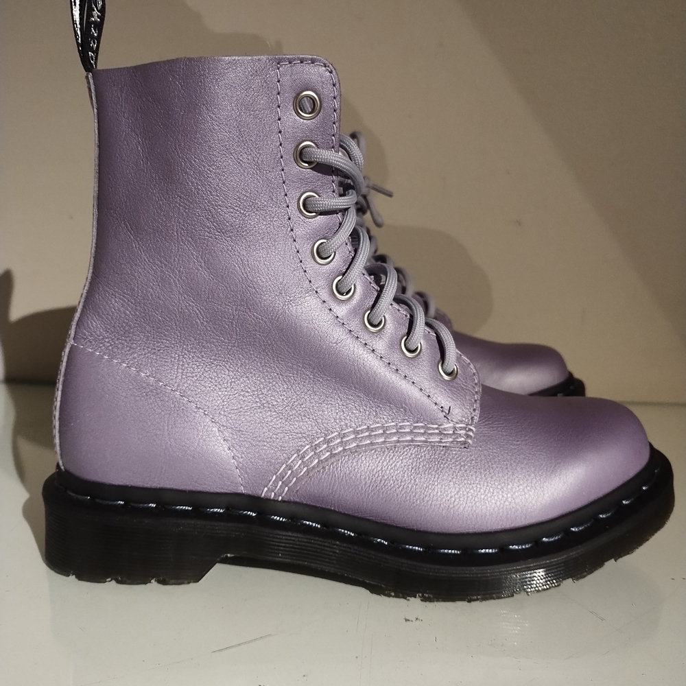 Dr. Martens 1460 Pascal Lavender Metallic Virginia Diva Boots - Picture 2 of 7